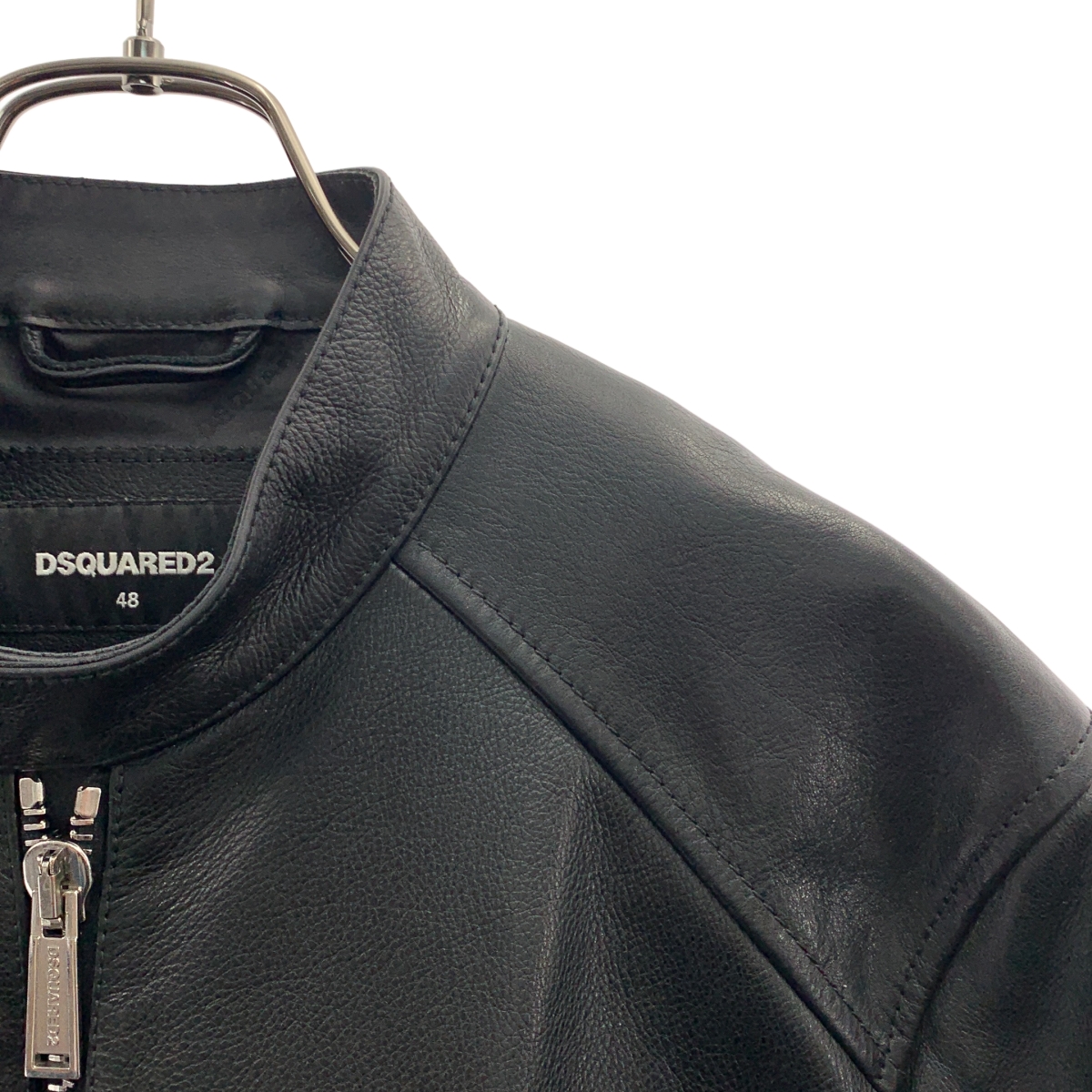 DSQUARED2 / ディースクエアード | レザー シングル ライダースジャケット | 48 | メンズ