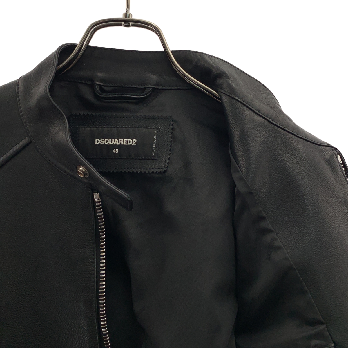 DSQUARED2 / ディースクエアード | レザー シングル ライダースジャケット | 48 | メンズ