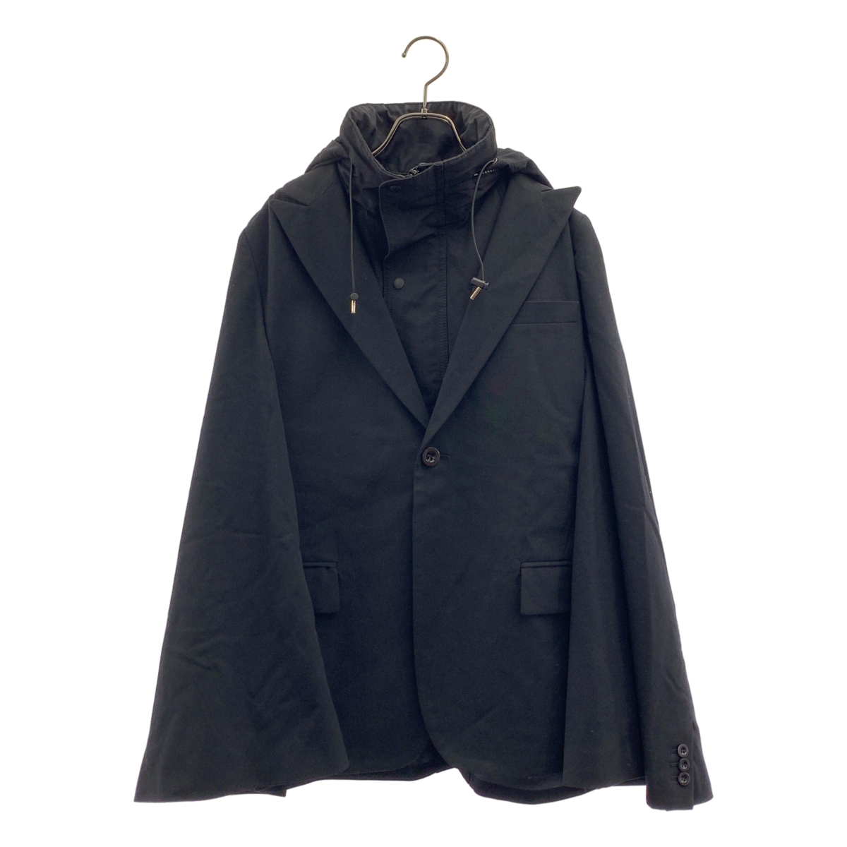 sacai / サカイ | 2022SS | Suiting Mix Cape Blazer ス—チング ミックスケープ ブレザー ドッキング ジャケット | 2 | メンズ
