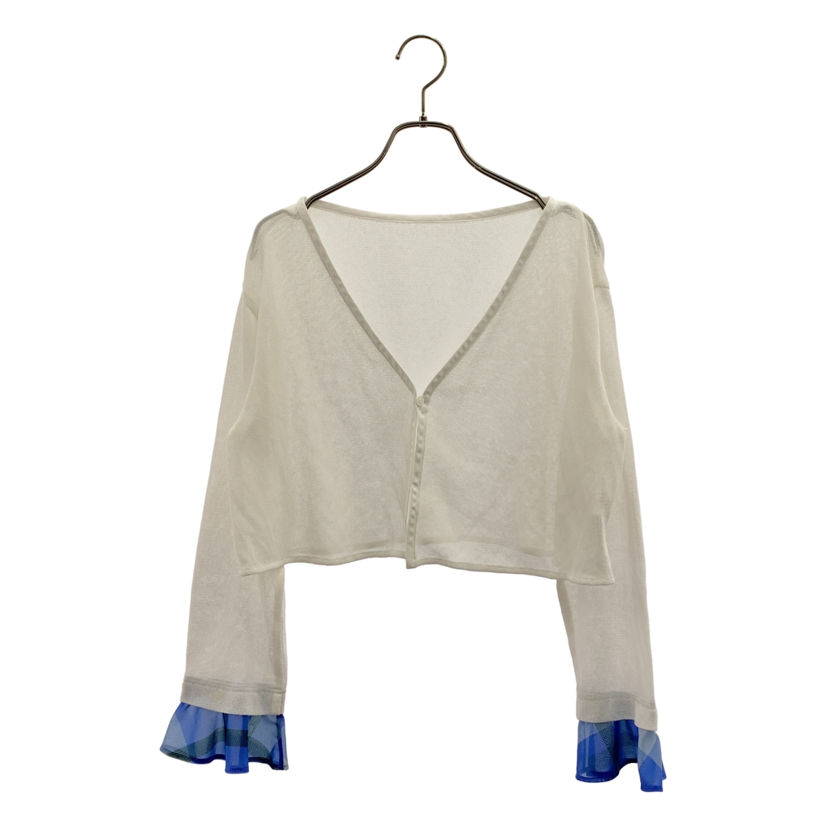 BLUE LABEL CRESTBRIDGE / ブルーレーベル・クレストブリッジ | アンサンブル クレストブリッジチェック ニット切替 半袖ワンピース / ハーカーディガン | M | レディース
