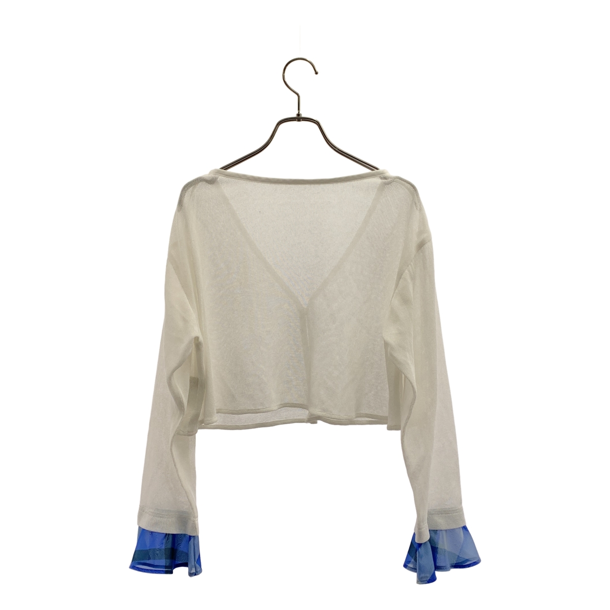BLUE LABEL CRESTBRIDGE / ブルーレーベル・クレストブリッジ | アンサンブル クレストブリッジチェック ニット切替 半袖ワンピース / ハーカーディガン | M | レディース