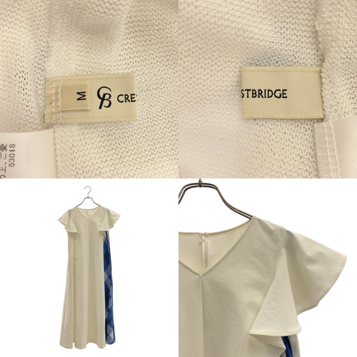 BLUE LABEL CRESTBRIDGE / ブルーレーベル・クレストブリッジ | アンサンブル クレストブリッジチェック ニット切替 半袖ワンピース / ハーカーディガン | M | レディース