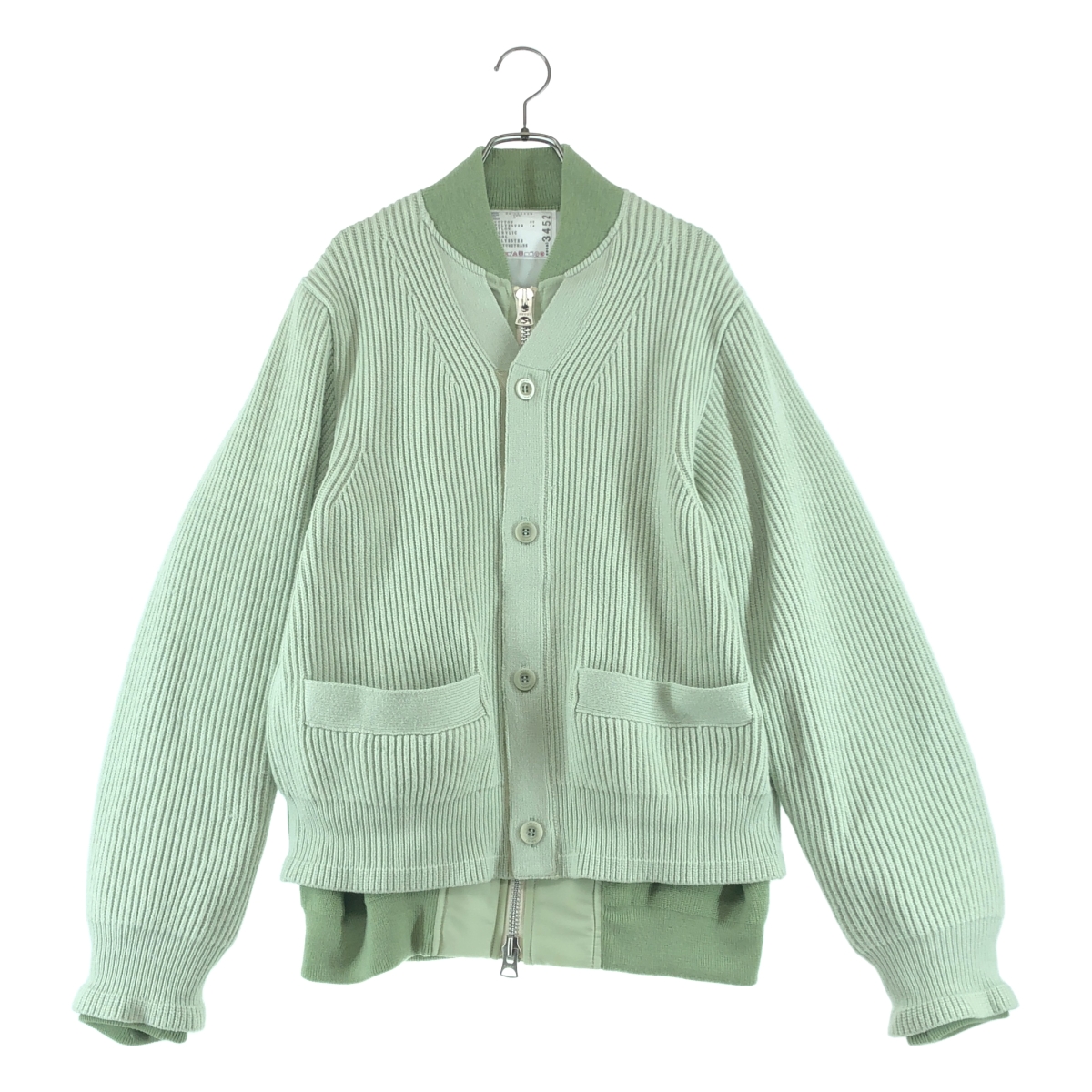 sacai / サカイ | 2024AW | Nylon Twill×Knit Cardigan ナイロンツイル ニット ドッキング ボンバージャケット | 2 | メンズ
