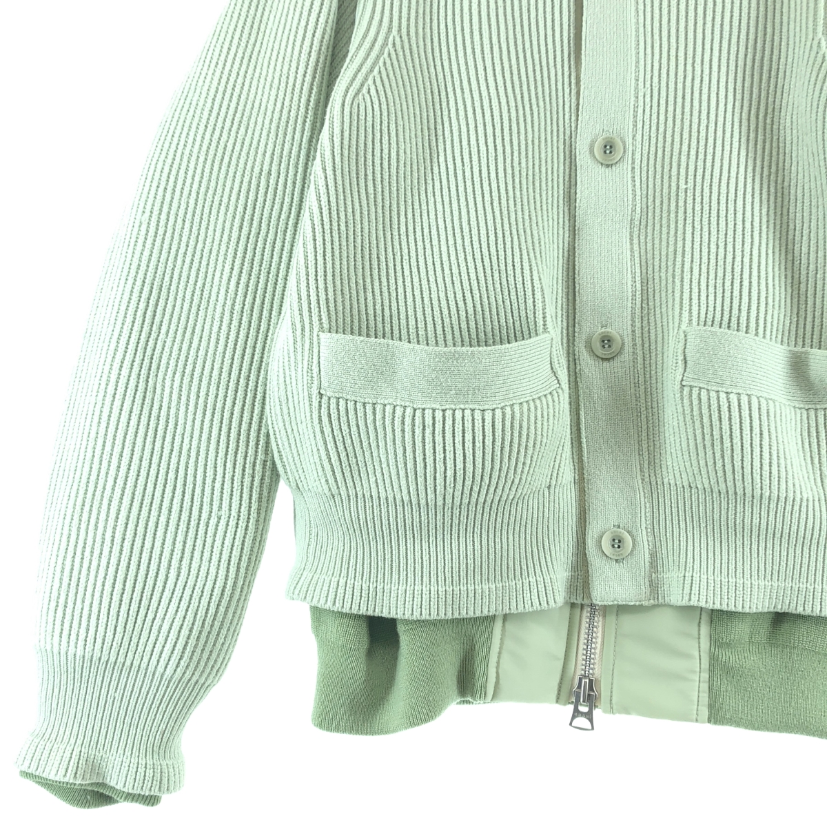 sacai / サカイ | 2024AW | Nylon Twill×Knit Cardigan ナイロンツイル ニット ドッキング ボンバージャケット | 2 | メンズ