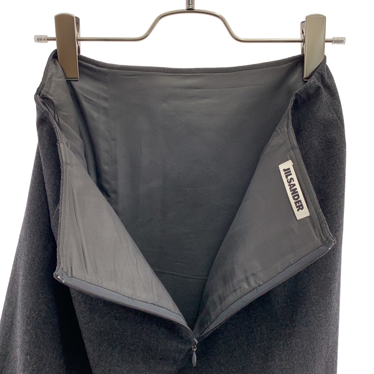 JIL SANDER / ジルサンダー | アシンメトリー バックジップ スカート / 裏地付き | 34 | レディース