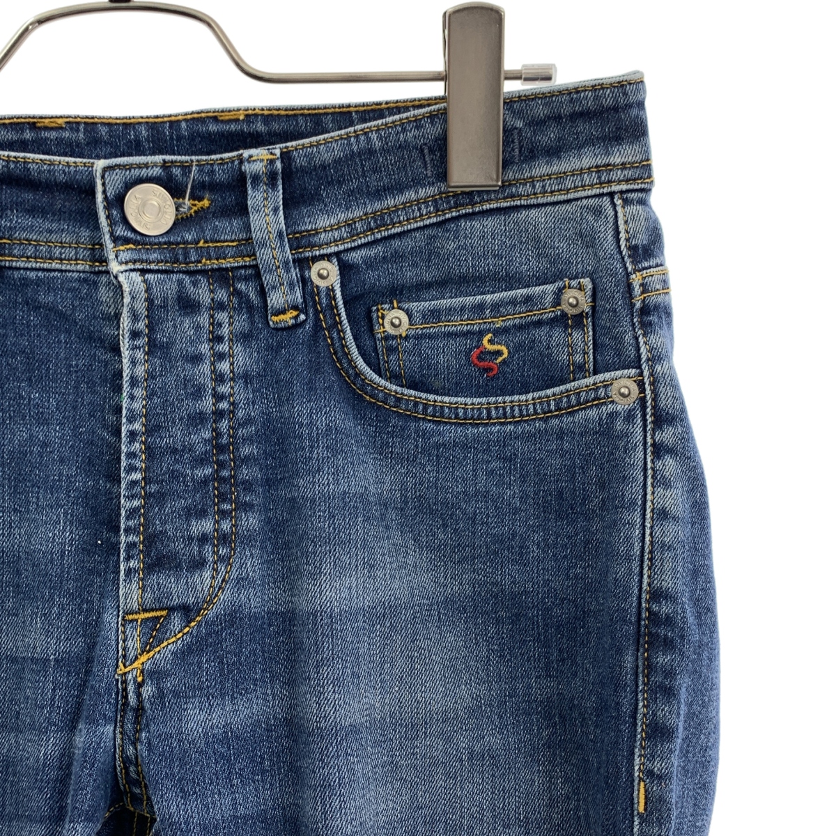 SIVIGLIA / シビリア | REGULAR FIT / DENIM Core / ロゴレザーパッチ デニムパンツ | 28 | メンズ