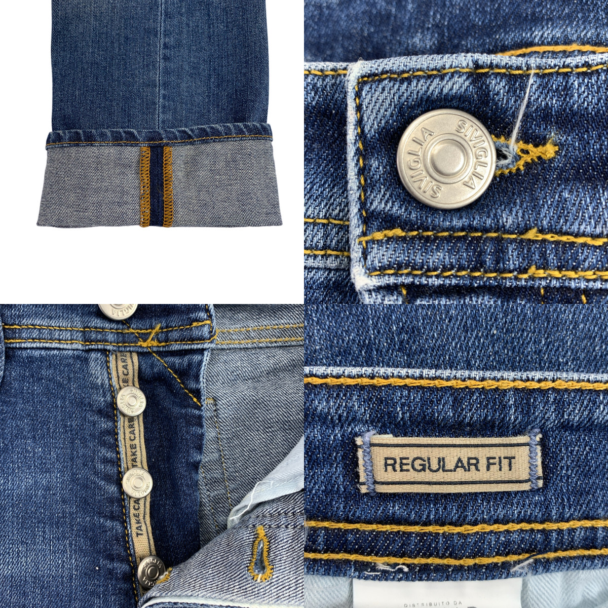 SIVIGLIA / シビリア | REGULAR FIT / DENIM Core / ロゴレザーパッチ デニムパンツ | 28 | メンズ