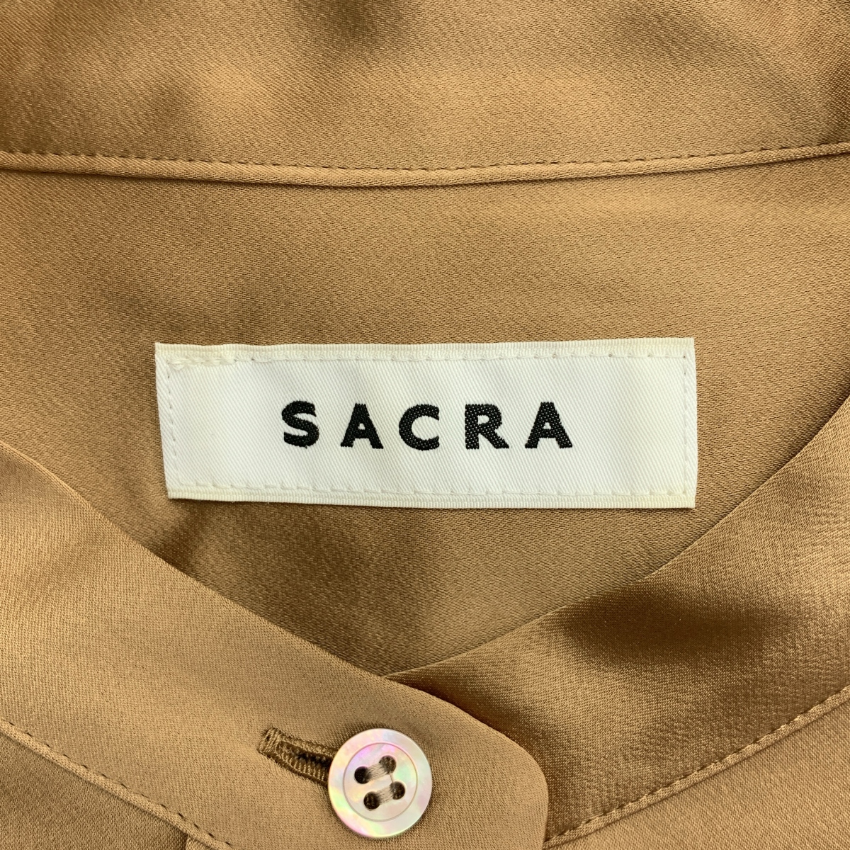 SACRA / サクラ | サテン ロングスリーブ シャツ | 38 | レディース