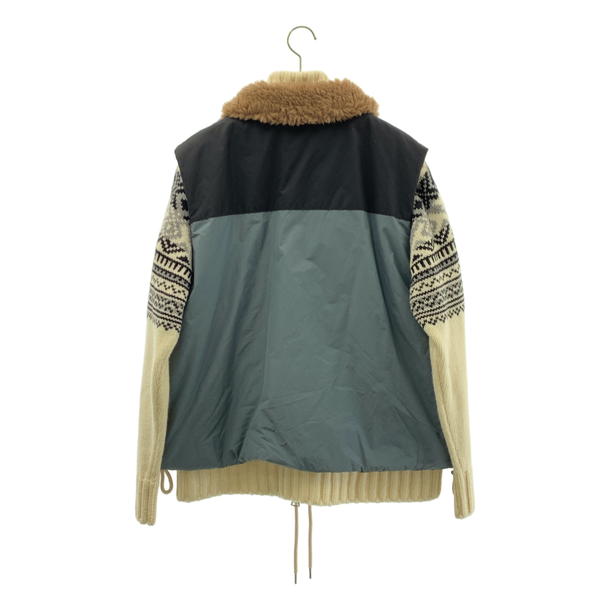 sacai / サカイ | 2022AW | Padded Geometric Knit Blouson パデッドベスト ドッキング ニット ジャケット | 3 | メンズ