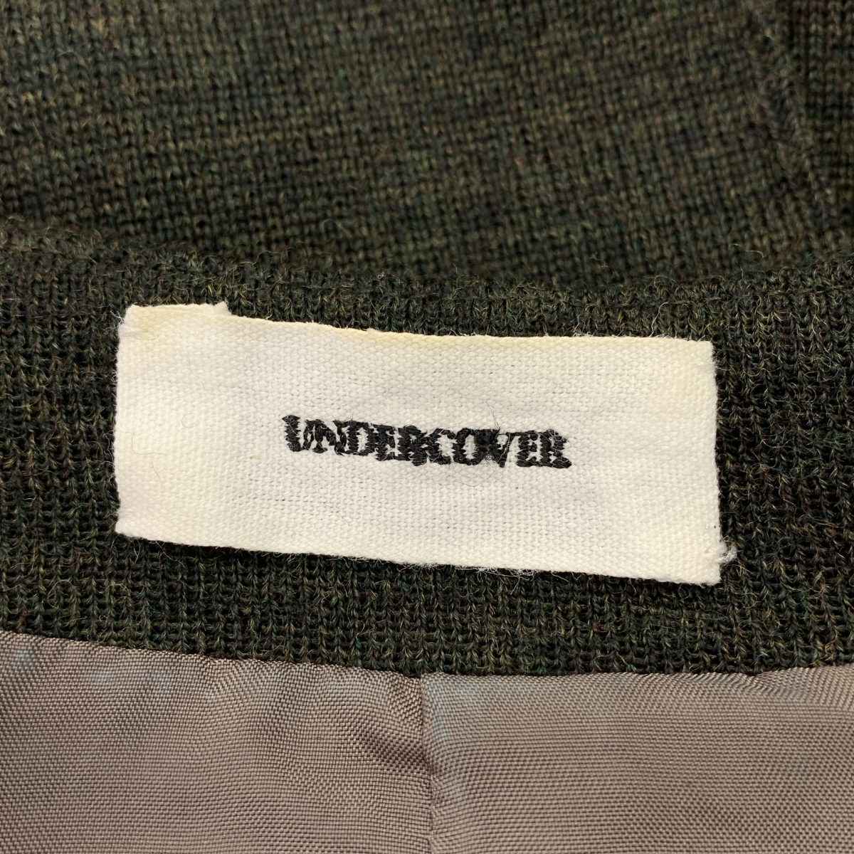 UNDER COVER  / アンダーカバー | ウール キュプラ 切替 Vネック カーディガン | 3 | レディース