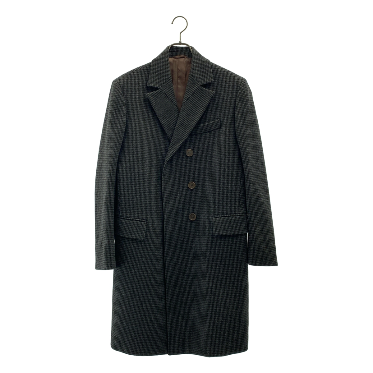HELMUT LANG / ヘルムートラング | 1990s | 本人期 ウールツイード 千鳥格子柄 ダブル チェスターコート | 46 | メンズ