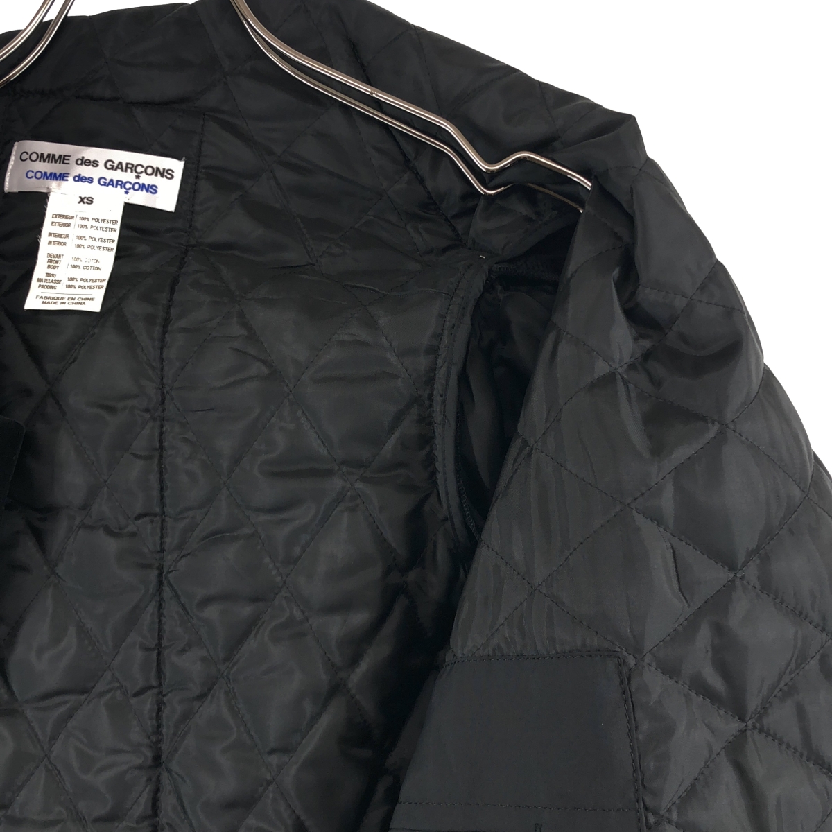 COMME des GARCONS COMME des GARCONS / コムコム | ベロア キルティング ドッキング ジャケット | XS | レディース