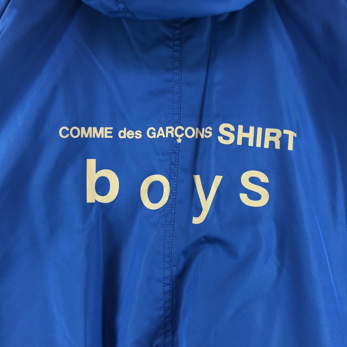 COMME des GARCONS SHIRT BOY / コムデギャルソンシャツボーイ | 中綿 バックロゴ オーバーシルエット ドローストリング アノラック フーディ | M | レディース