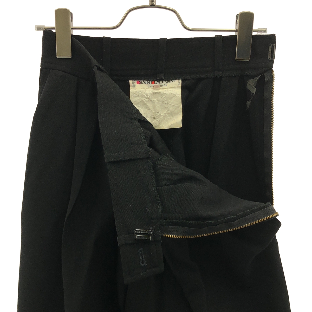 YVES SAINT LAURENT rive gauche / イヴサンローランリヴゴーシュ | ウール サイドライン タック パンツ | M | レディース