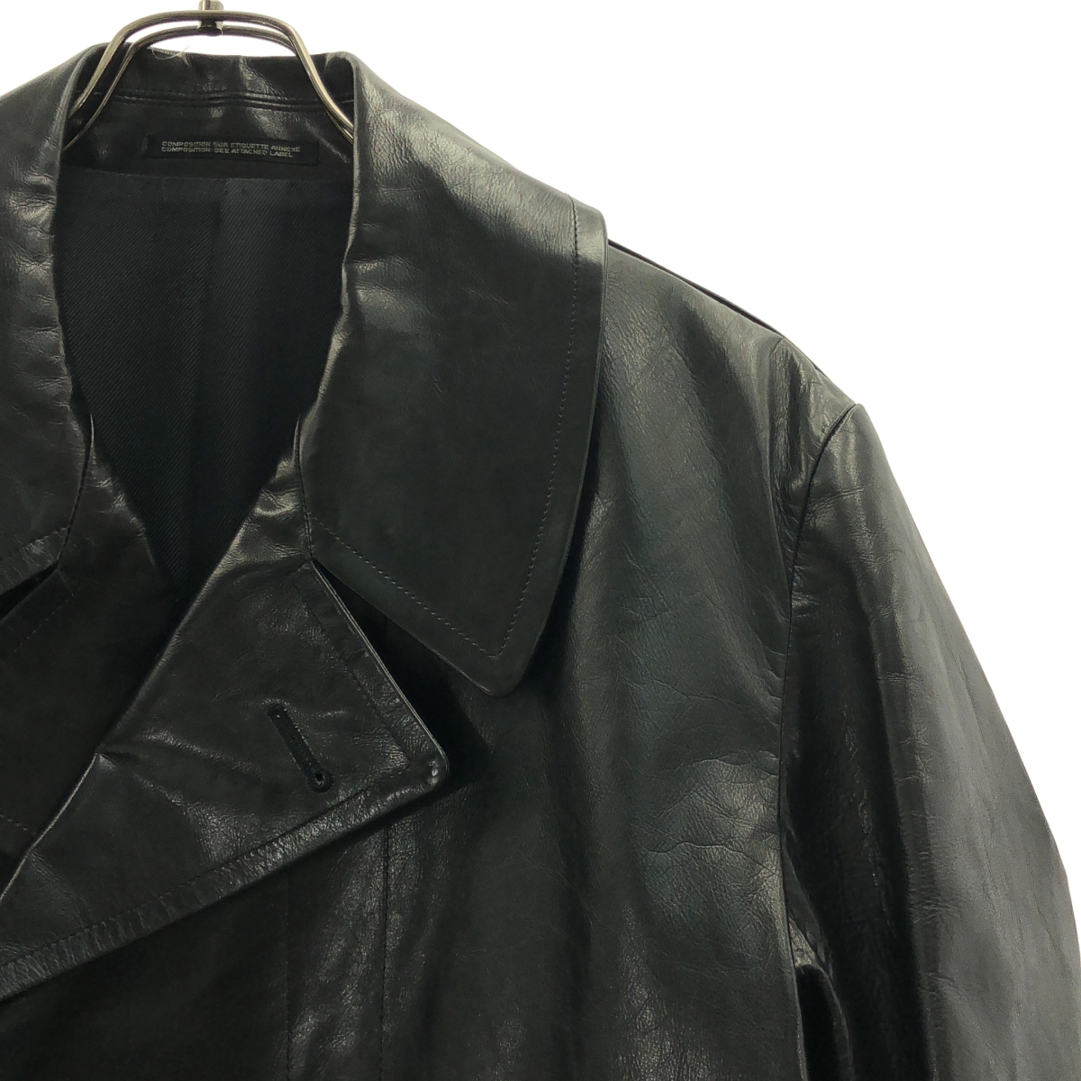 YOHJI YAMAMOTO POUR HOMME / ヨウジヤマモトプールオム | カウレザー ダブルコート / 牛革 | M | メンズ