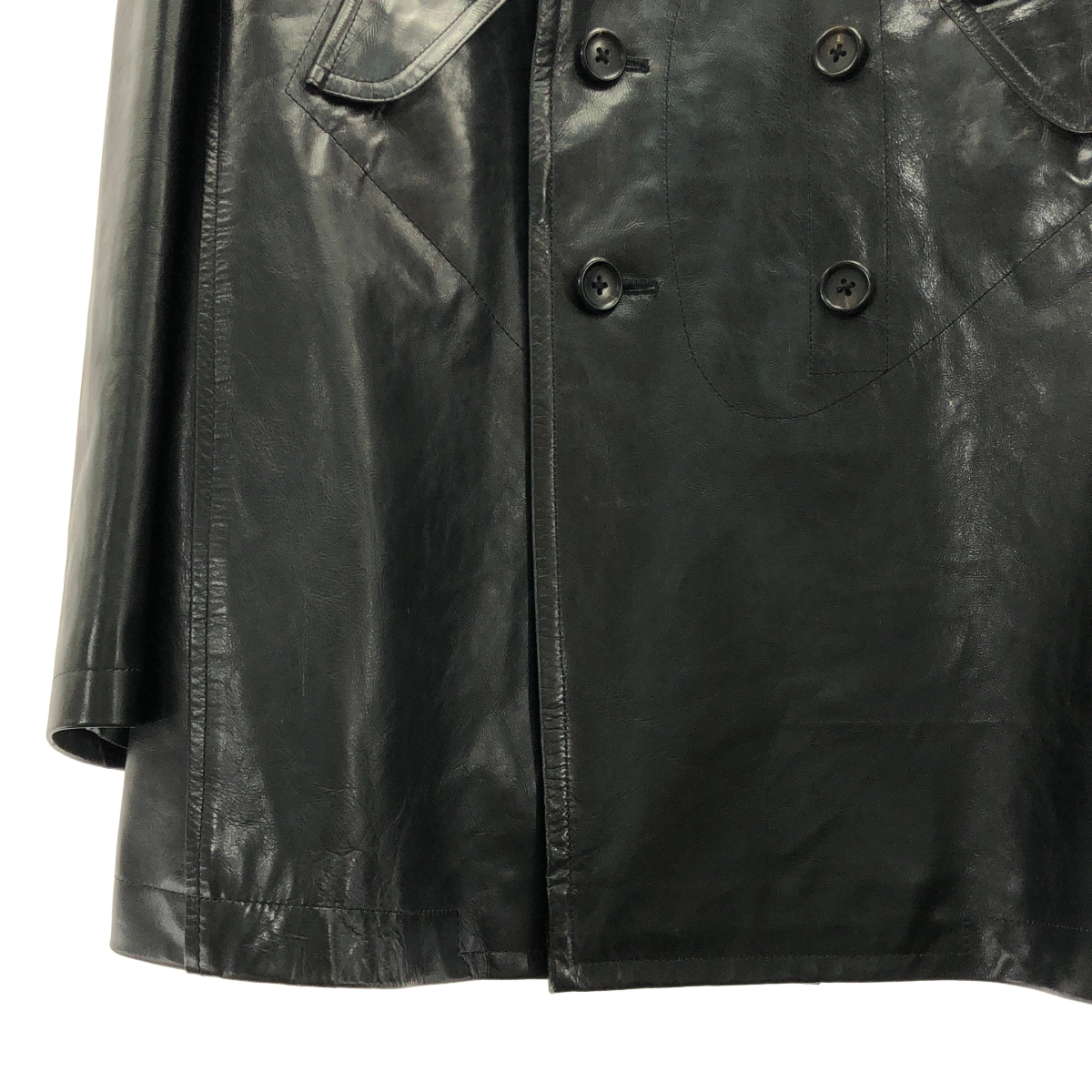 YOHJI YAMAMOTO POUR HOMME / ヨウジヤマモトプールオム | カウレザー ダブルコート / 牛革 | M | メンズ