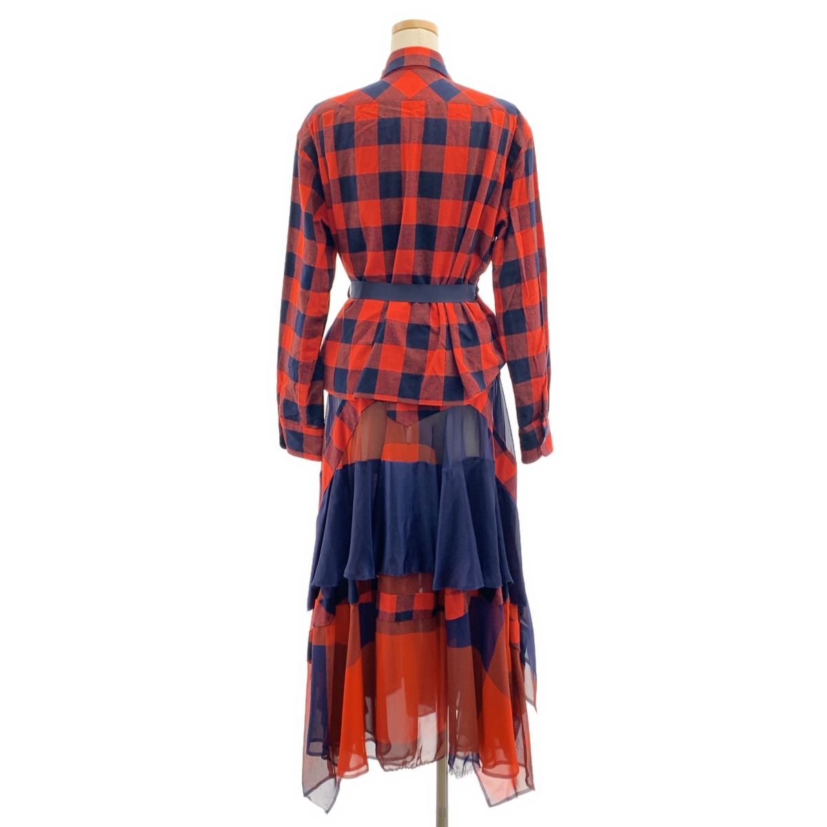 sacai / サカイ | ドッキング ベルテッド ボリューム シャツ ドレス ワンピース | 1 | レディース