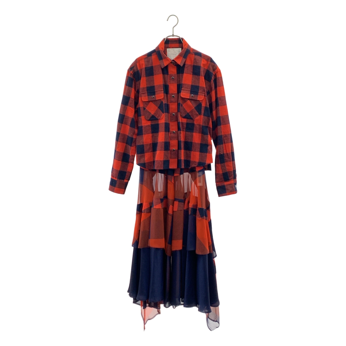 sacai / サカイ | ドッキング ベルテッド ボリューム シャツ ドレス ワンピース | 1 | レディース