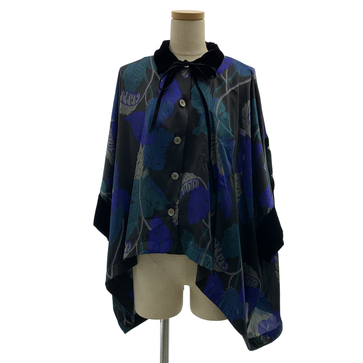 sacai / サカイ | 2020SS | × SUN SURF / サンサーフ Monstera / 総柄 異素材 切替 オーバーシルエット シャツ ブラウス | 2 | レディース