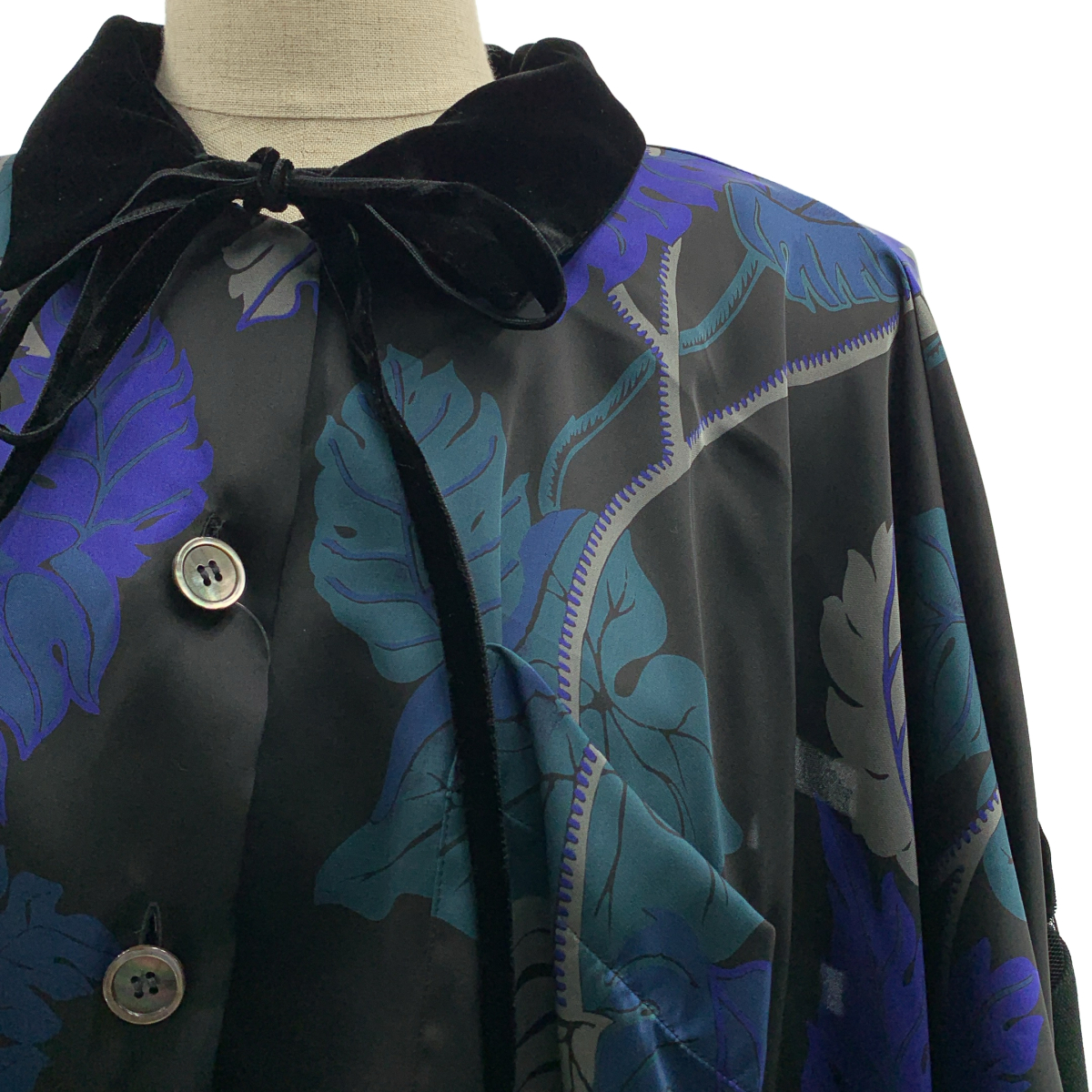 sacai / サカイ | 2020SS | × SUN SURF / サンサーフ Monstera / 総柄 異素材 切替 オーバーシルエット シャツ ブラウス | 2 | レディース