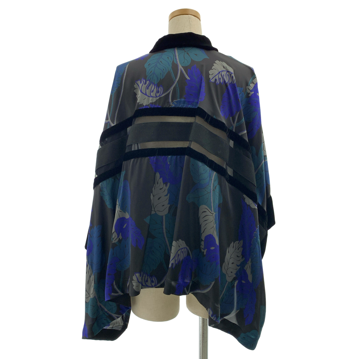 sacai / サカイ | 2020SS | × SUN SURF / サンサーフ Monstera / 総柄 異素材 切替 オーバーシルエット シャツ ブラウス | 2 | レディース