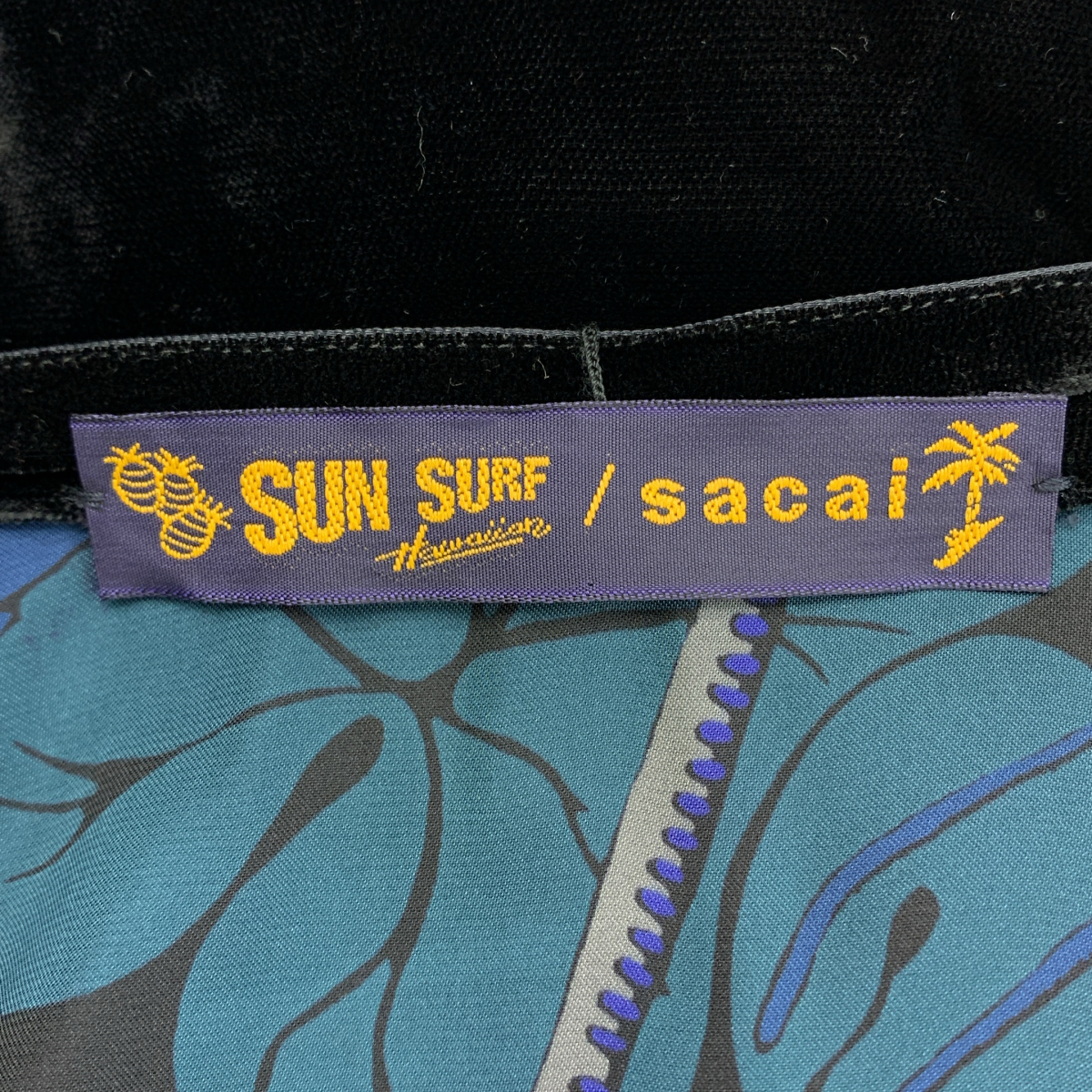 sacai / サカイ | 2020SS | × SUN SURF / サンサーフ Monstera / 総柄 異素材 切替 オーバーシルエット シャツ ブラウス | 2 | レディース