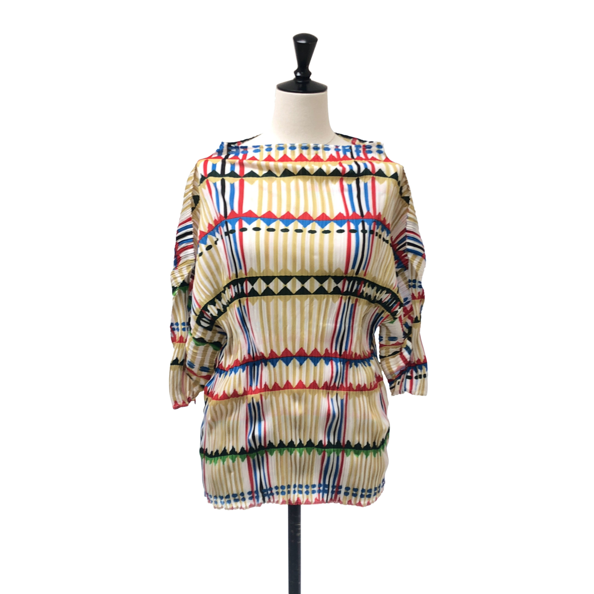 PLEATS PLEASE ISSEY MIYAKE / プリーツプリーズイッセイミヤケ | 総柄 オーバーシルエット ハイネック トップス | 3 | レディース