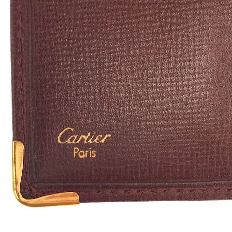 ■新品■未使用■ Cartier カルティエ マストライン レザー 三つ折り がま口 長財布 札入れ 小銭入れ ボルドー系 FG3864 Cartier - Cartier カルティエ マストライン レザー がま口 三つ折り