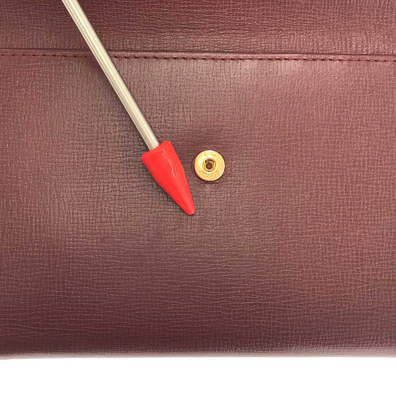 【美品】  Cartier / カルティエ | マストライン 三つ折り がま口 レザー ウォレット 折りたたみ 長財布 | ー | ボルドー | レディース 美品】 Cartier / カルティエ | マストライン 三つ折り がま口 レザー