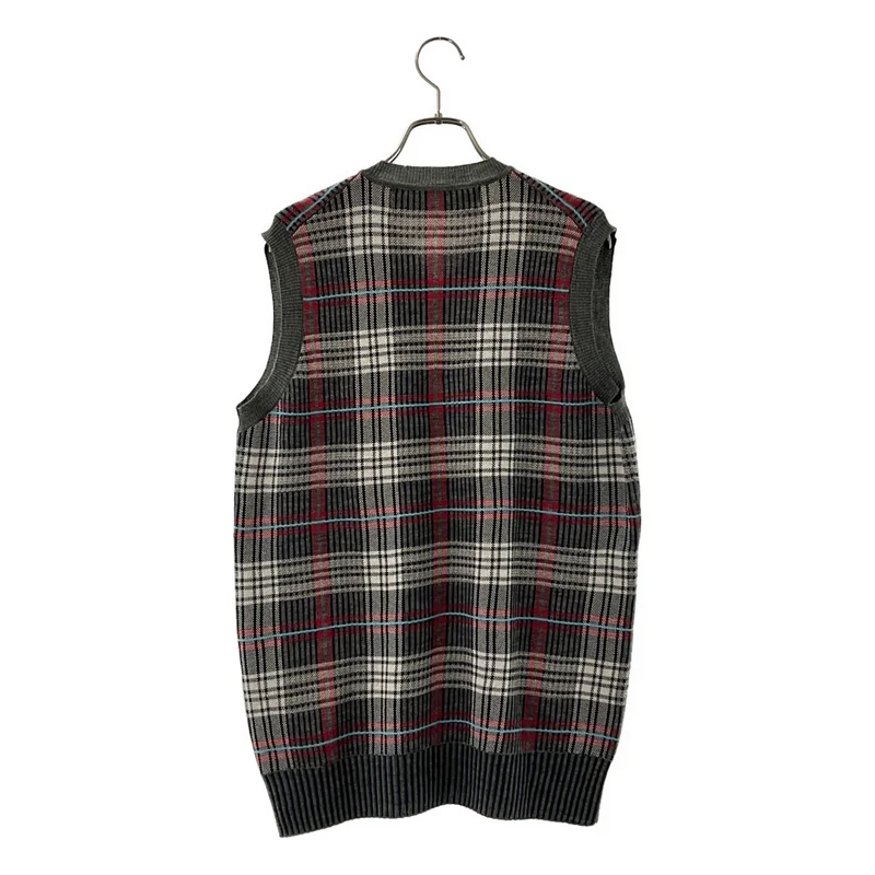 COMME des GARCONS HOMME / コムデギャルソンオム | 2012AW | ウール コットン チェック ニットベスト | L | メンズ