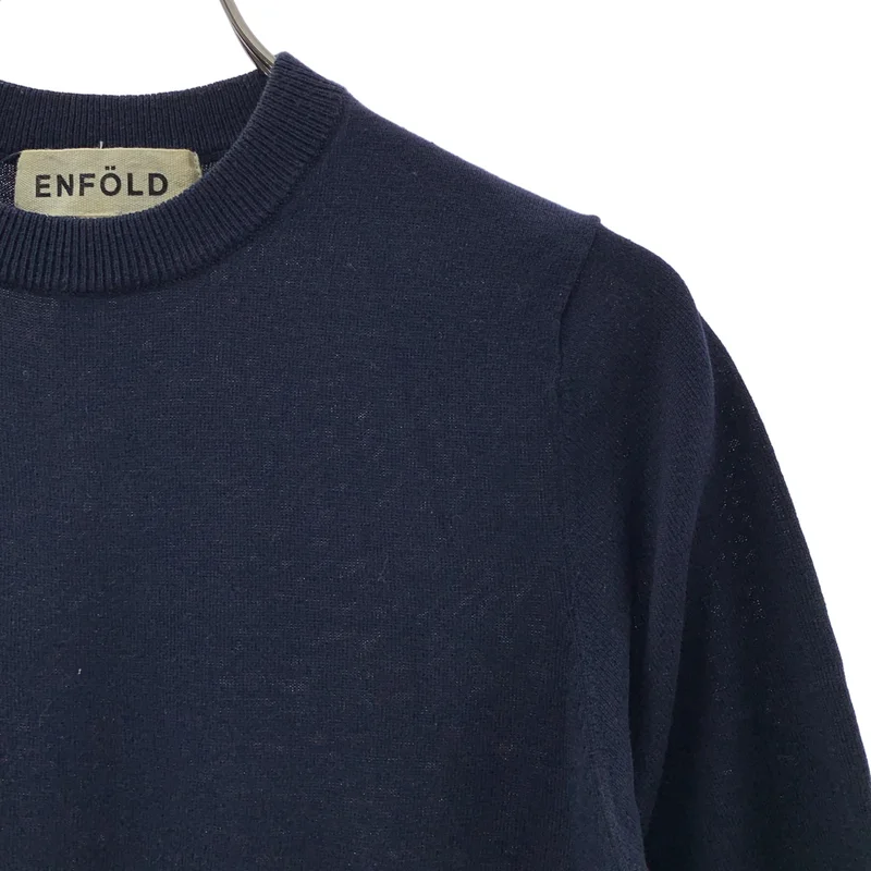 ENFOLD / エンフォルド | シルク コットン クルーネック ニット セーター | 38 | レディース