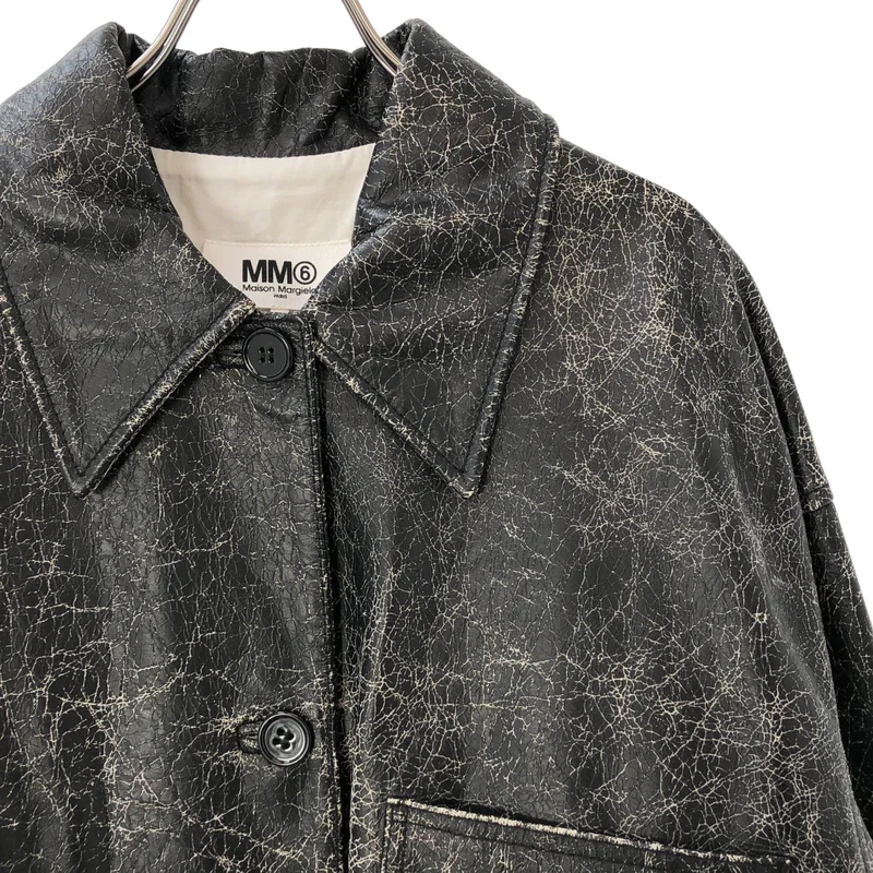 MM6 Maison Margiela / エムエムシックスメゾンマルジェラ | ブロークン レザー コート S32AM0282 | 42 | レディース
