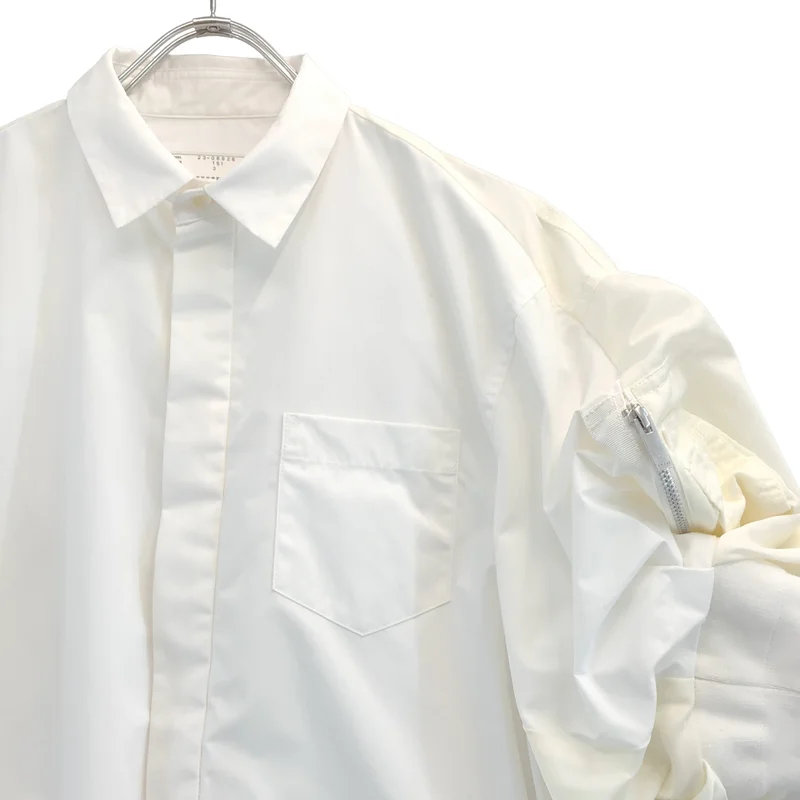 sacai / サカイ | 異素材切替 MA-1 シャツ | 3 | レディース