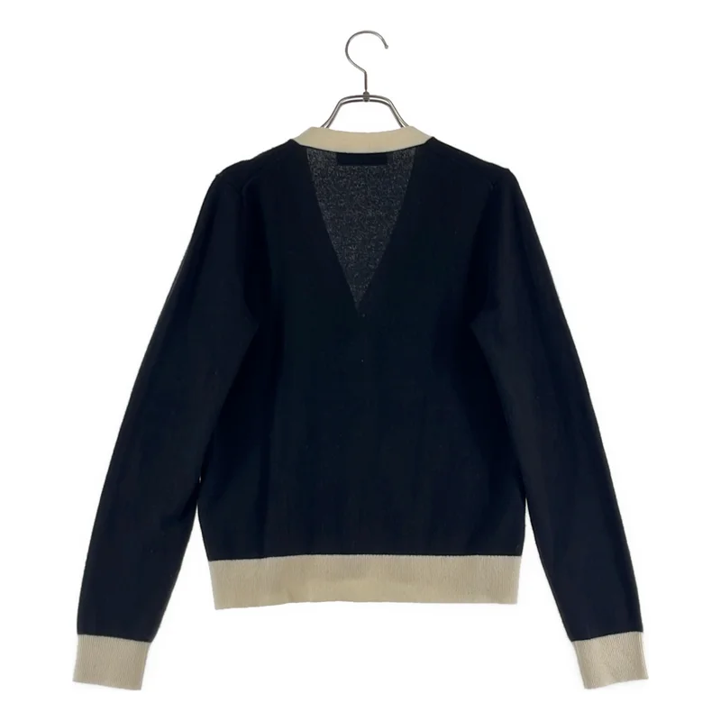 TORY BURCH / トリーバーチ | カシミヤ バイカラー Vネックカーディガン | XS | レディース
