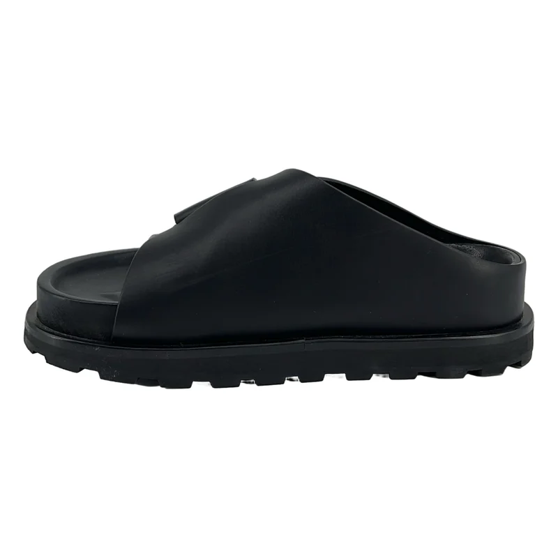 JIL SANDER+ / ジルサンダープラス | レザー クロスストラップ スライド サンダル | 37 | レディース