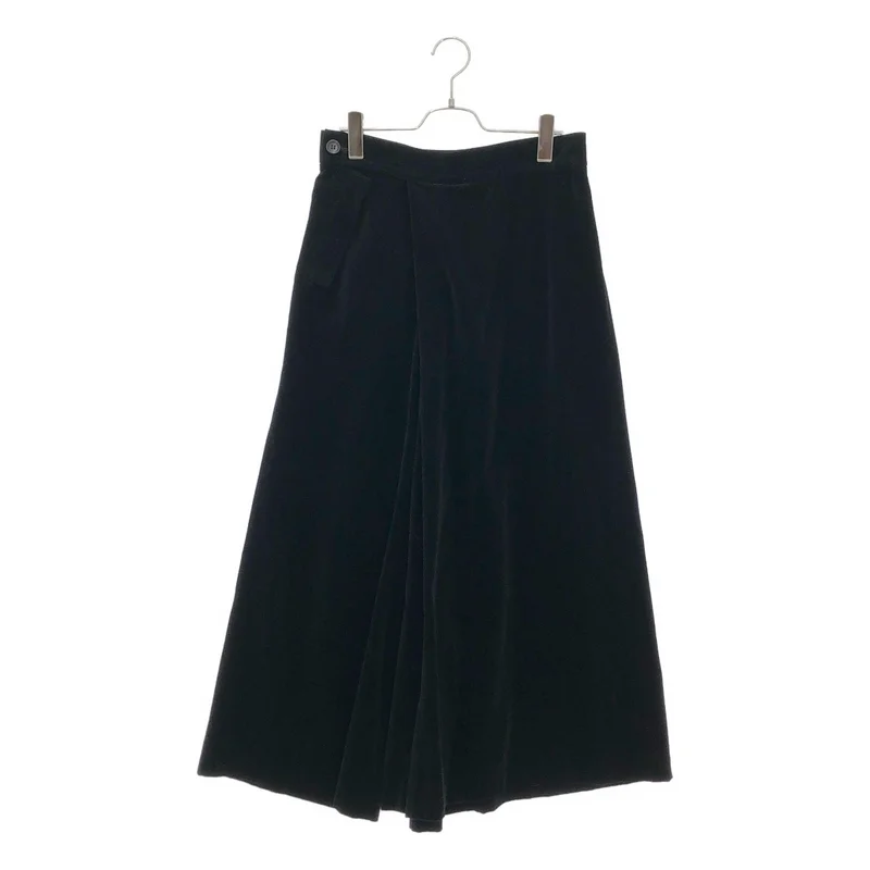 YOHJI YAMAMOTO / ヨウジヤマモト | 2024AW | collections / C/Ry VELVET TUCK FLARED PANTS / コットン レーヨン ベルベット タックフレアパンツ | 1 | レディース