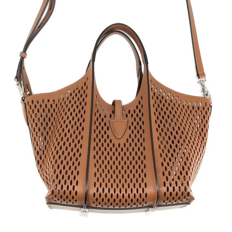 TOD'S / トッズ | 2024AW | Mesh Timeless Shopping Mini / T タイムレス メッシュレザー 2WAY ショッピングミニバッグ |