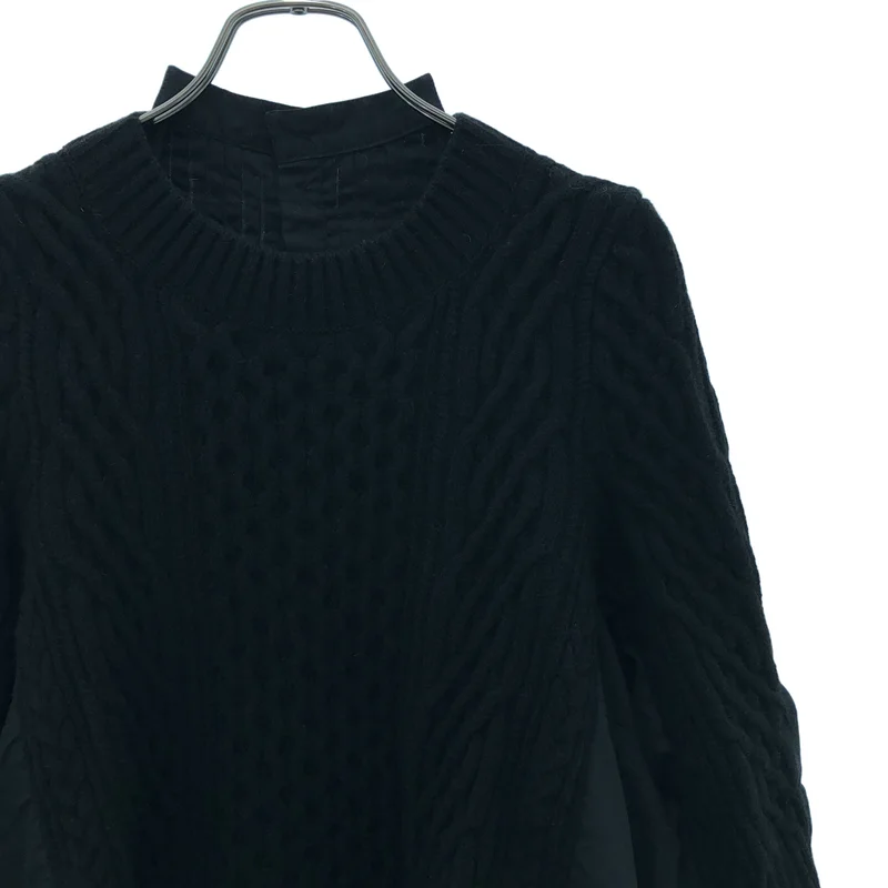 sacai / サカイ | ケーブルニット ドッキング ブラウス | 1 | レディース