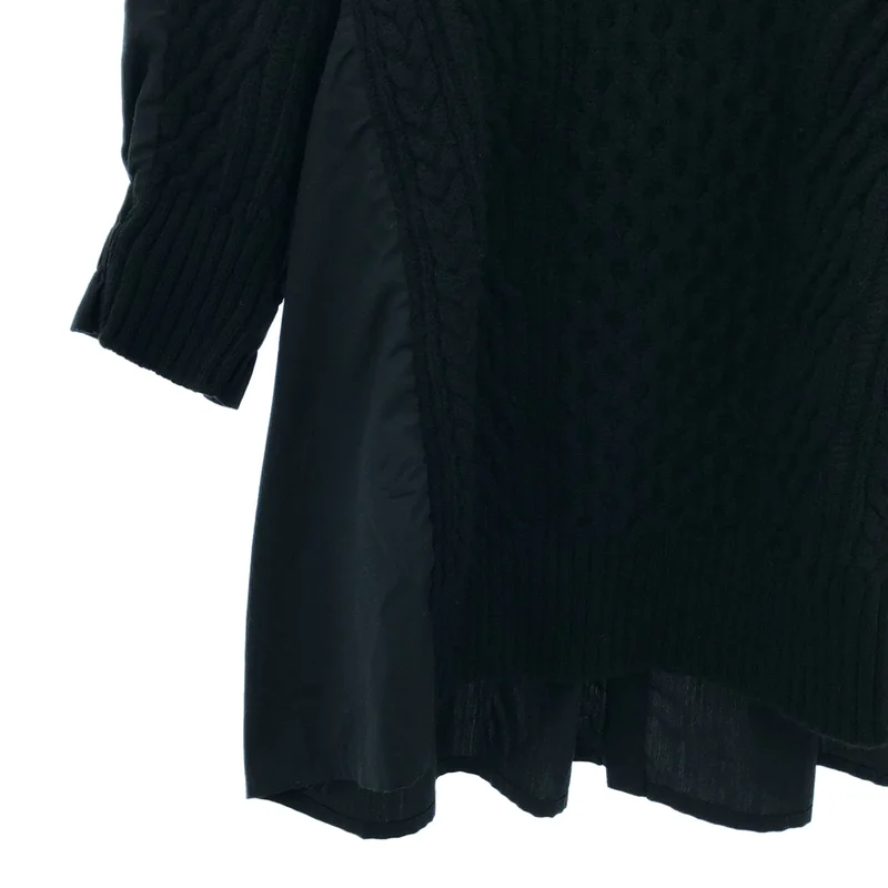 sacai / サカイ | ケーブルニット ドッキング ブラウス | 1 | レディース