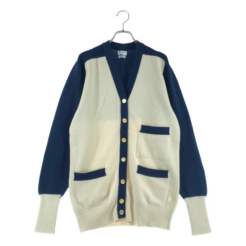 CHANEL / シャネル | カシミヤ ワンポイントロゴ Vネック ニット ロングカーディガン | M | レディース