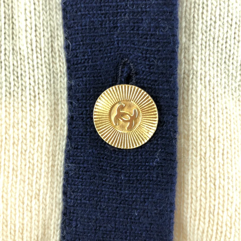 CHANEL / シャネル | カシミヤ ワンポイントロゴ Vネック ニット ロングカーディガン | M | レディース