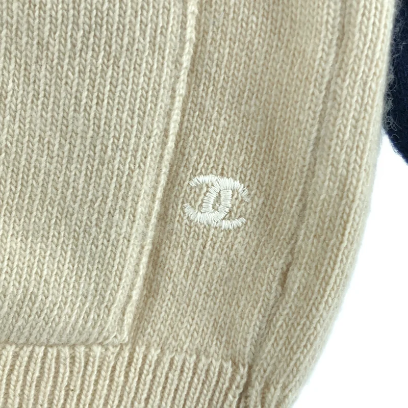 CHANEL / シャネル | カシミヤ ワンポイントロゴ Vネック ニット ロングカーディガン | M | レディース