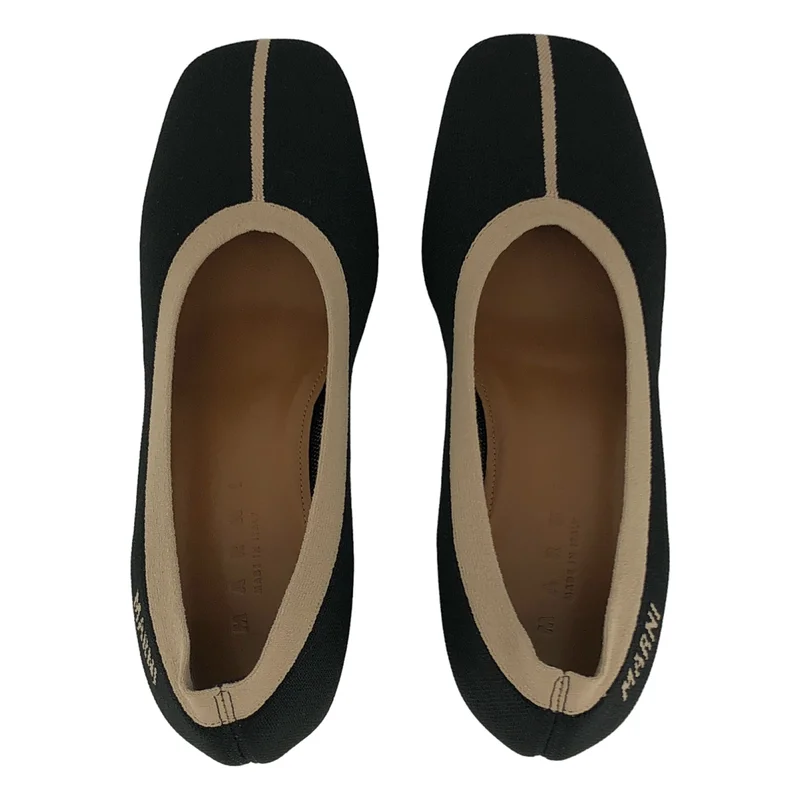MARNI / マルニ | ロゴ ニット チャンキーヒール パンプス | 37 | レディース