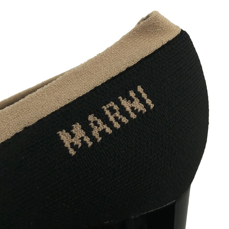 MARNI / マルニ | ロゴ ニット チャンキーヒール パンプス | 37 | レディース
