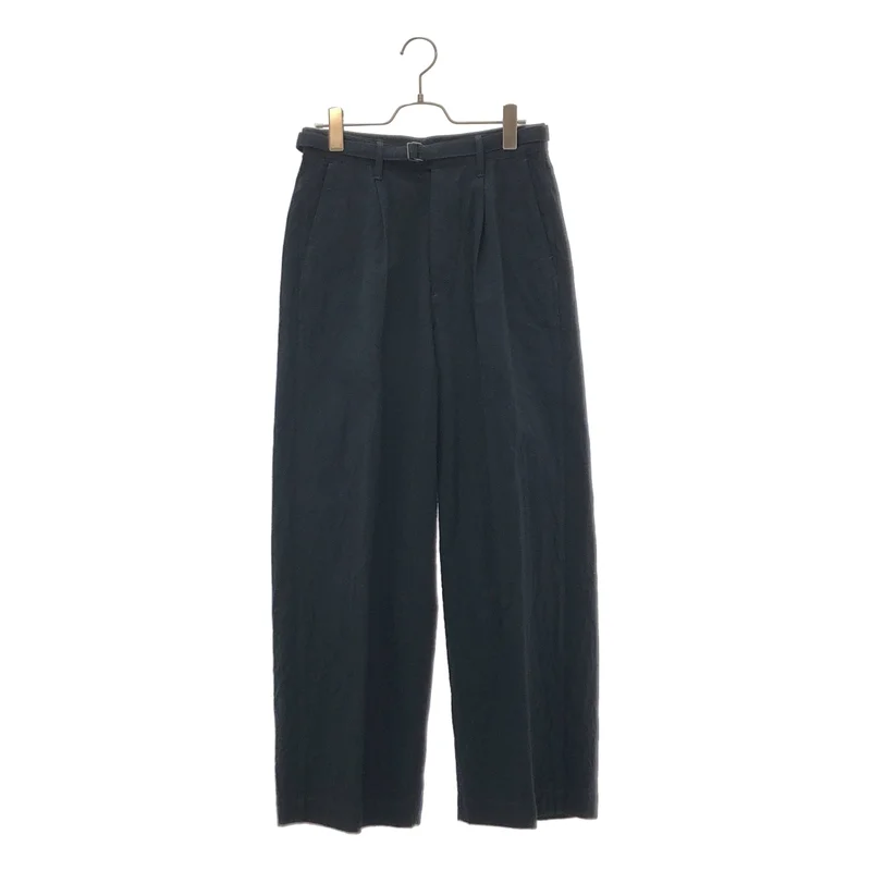 blurhms / ブラームス | 2025SS | Linen Cotton Belted Trousers / リネン コットン ベルテッドワイドパンツ | 0 | レディース