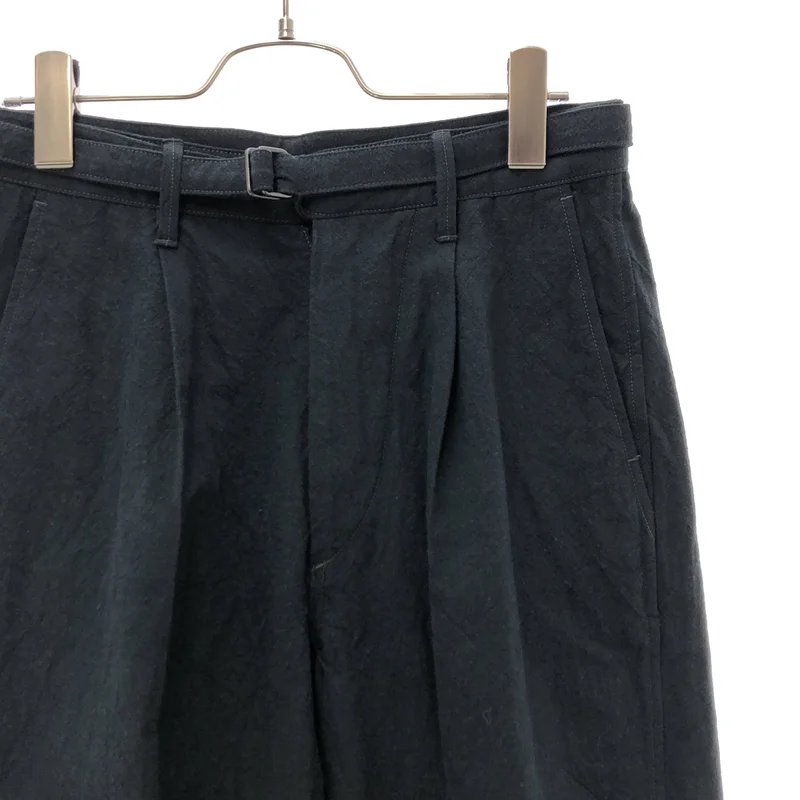blurhms / ブラームス | 2025SS | Linen Cotton Belted Trousers / リネン コットン ベルテッドワイドパンツ | 0 | レディース