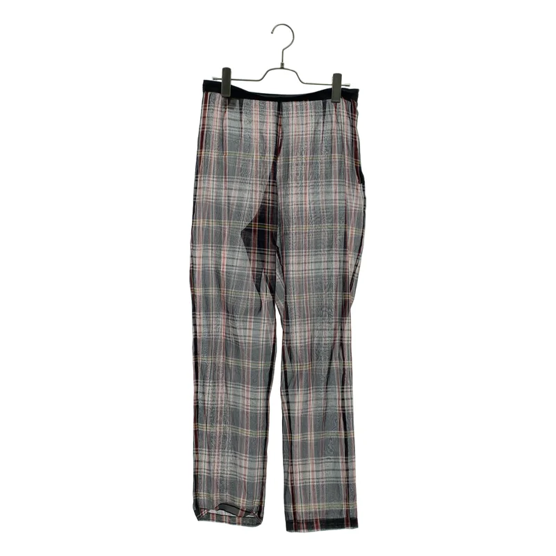 DRIES VAN NOTEN / ドリスヴァンノッテン | 2013SS | シルク サイドジップ チェック シアーパンツ | 36 | レディース