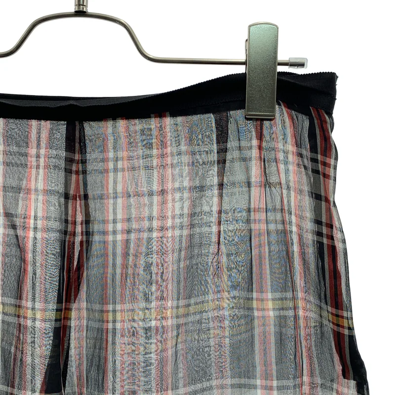 DRIES VAN NOTEN / ドリスヴァンノッテン | 2013SS | シルク サイドジップ チェック シアーパンツ | 36 | レディース