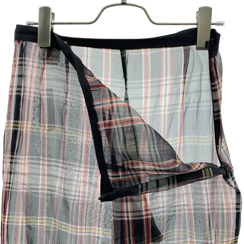 DRIES VAN NOTEN / ドリスヴァンノッテン | 2013SS | シルク サイドジップ チェック シアーパンツ | 36 | レディース