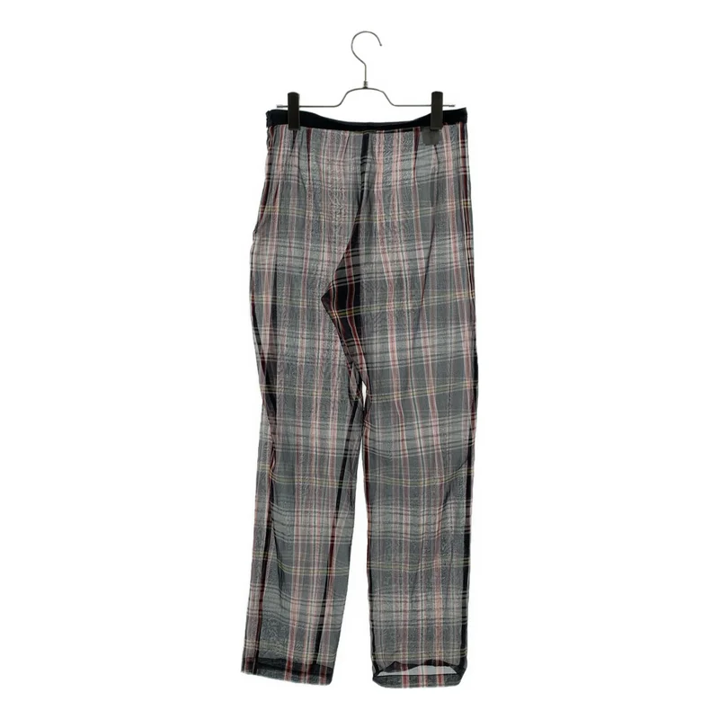 DRIES VAN NOTEN / ドリスヴァンノッテン | 2013SS | シルク サイドジップ チェック シアーパンツ | 36 | レディース